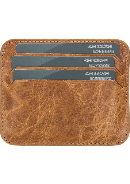 Pedro Slim Unisex Deri Kartlık V18 Taba