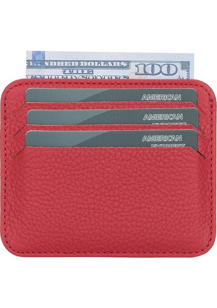 Pedro Slim Unisex Deri Kartlık Erc2 Kırmızı