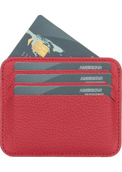 Pedro Slim Unisex Deri Kartlık Erc2 Kırmızı