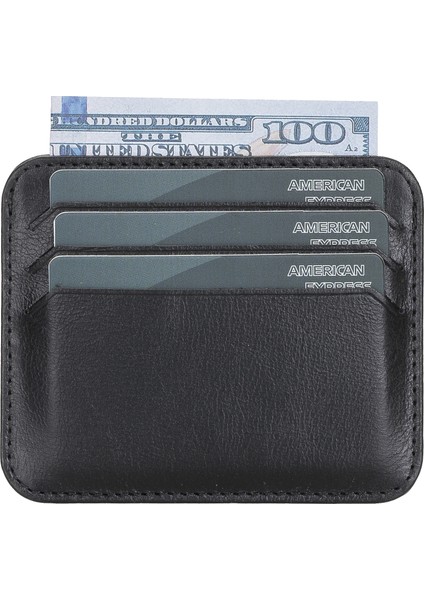 Pedro Slim Unisex Deri Kartlık Rst1 Siyah
