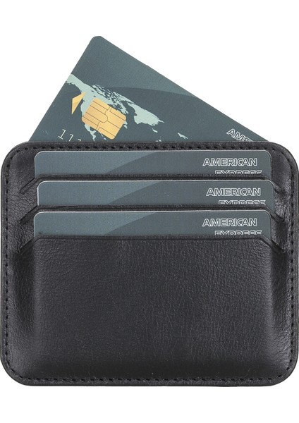 Pedro Slim Unisex Deri Kartlık Rst1 Siyah
