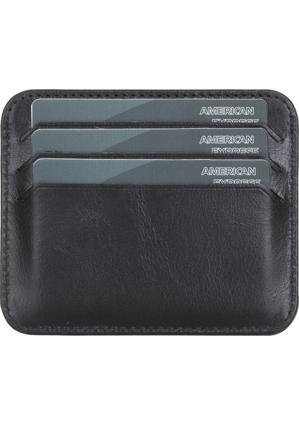 Pedro Slim Unisex Deri Kartlık Rst1 Siyah