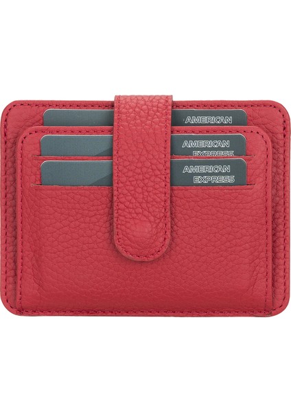 Bouletta BLW019 Slim Çok Bölmeli Unisex Deri Kartlık Erc2 Kırmızı