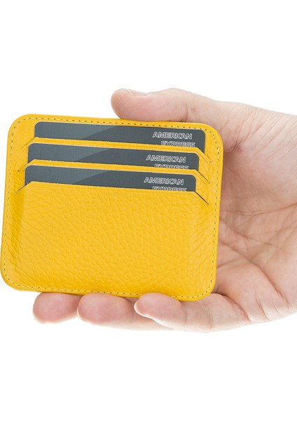 Pedro Slim Unisex Deri Kartlık FL12 Sarı