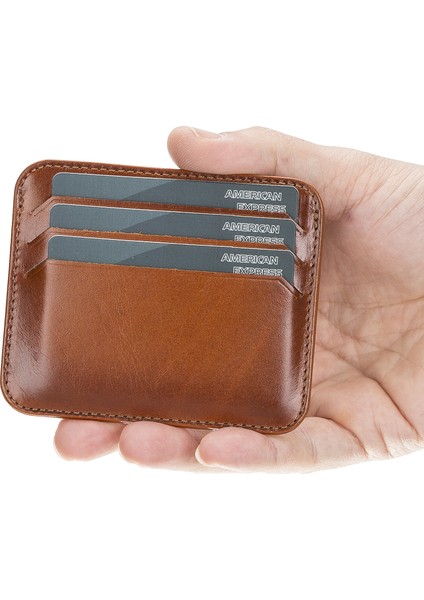 Pedro Slim Unisex Deri Kartlık RST2EF Taba