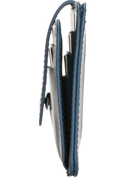 Bouletta BLW019 Slim Çok Bölmeli Unisex Deri Kartlık BRN4EF Mavi