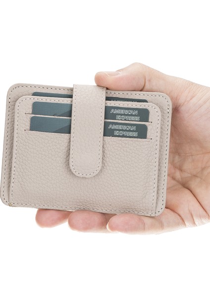 Bouletta BLW019 Slim Çok Bölmeli Unisex Deri Kartlık Erc3 Krem