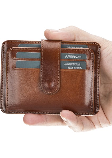 Bouletta BLW019 Slim Çok Bölmeli Unisex Deri Kartlık RST2EF Taba