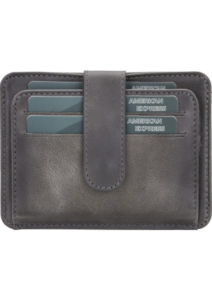 Bouletta BLW019 Slim Çok Bölmeli Unisex Deri Kartlık TN18EF Gri
