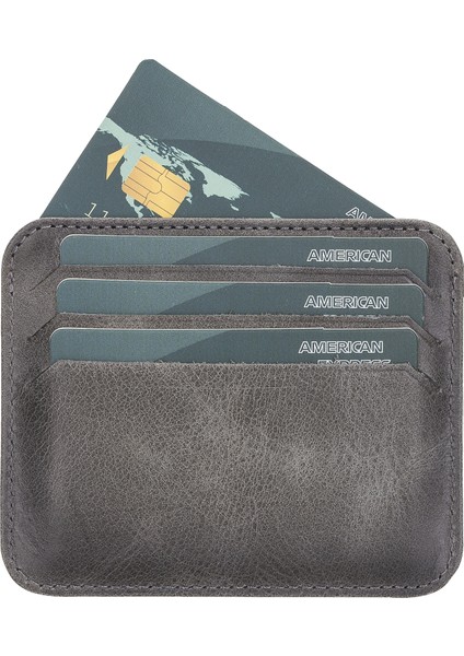 Pedro Slim Unisex Deri Kartlık TN18EF Gri