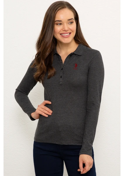 U.S. Polo Assn. Kadın Siyah Sweatshirt Basic 50228514-VR046