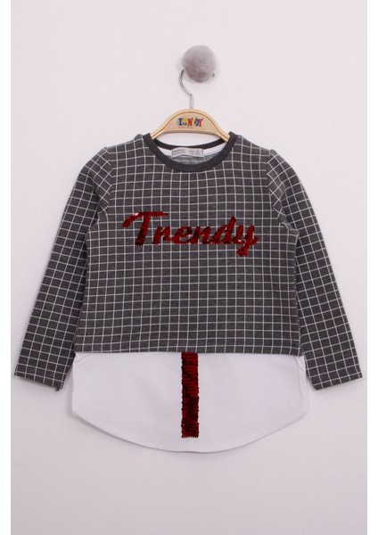 Kız Çocuk Trendy Pullu Nakış Sweatshirt