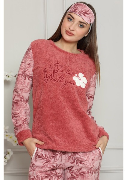 Yonca Desenli Kadın Peluş Pijama Takımı fiyatları