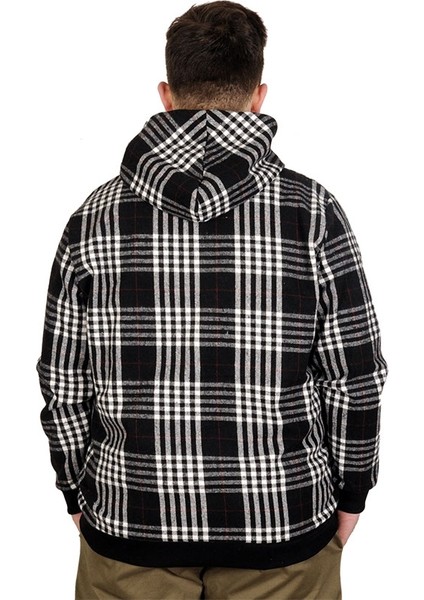 Büyük Beden Erkek Sweatshirt Kapşonlu 20579 Siyah
