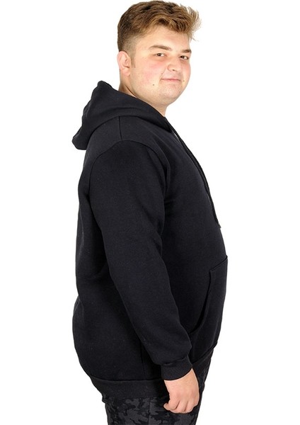 Erkek Sweatshirt Kapşon Pocket Basic 20562 Lacivert