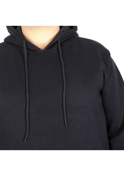 Erkek Sweatshirt Kapşon Pocket Basic 20562 Lacivert