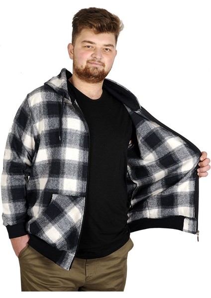 Büyük Beden Erkek Sweatshirt Kapşonlu 20579 Lacivert