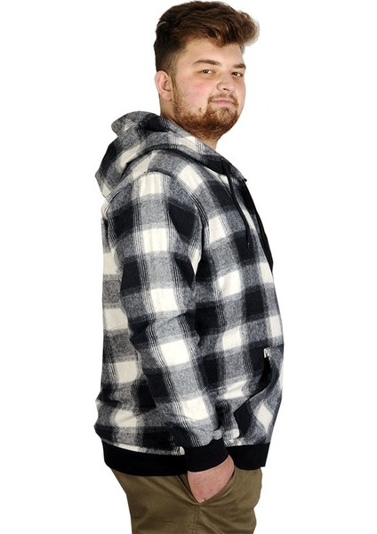 Büyük Beden Erkek Sweatshirt Kapşonlu 20579 Lacivert