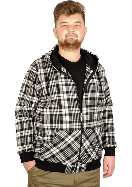 Büyük Beden Erkek Sweatshirt Kapşonlu 20579 Antrasit