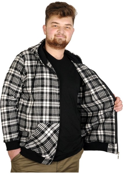 Büyük Beden Erkek Sweatshirt Kapşonlu 20579 Antrasit