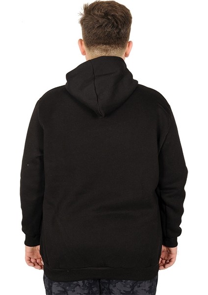 Erkek Sweatshirt Kapşonlu Kanguru Pocket Basic 20562 Siyah