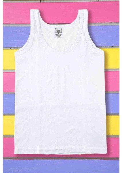 0124 Erkek Çocuk Beyaz 6'lı Paket Atlet