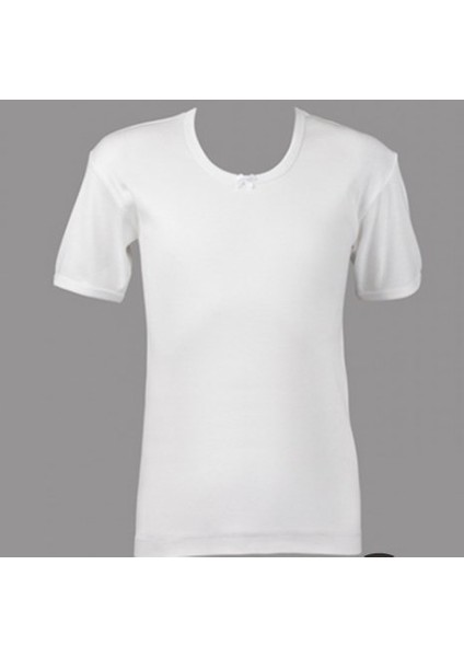 510 Kız Çocuk Beyaz Yarım Kol Fanila