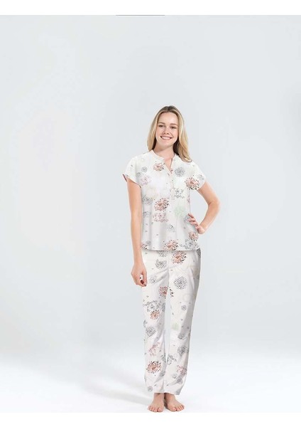 Kadın Pijama 50132 - Çiçek Baskılı
