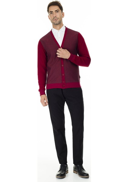 Slim Fit V Yaka Hırka Erkek Hırka 456405