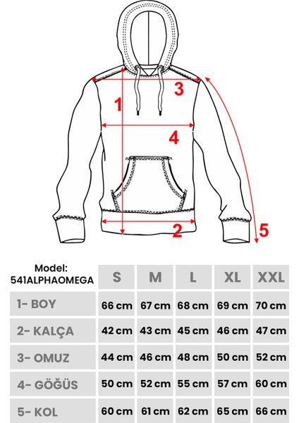 Baskılı Kapüşonlu Örme Sweat Erkek SWEAT 541ALPHAOMEGA