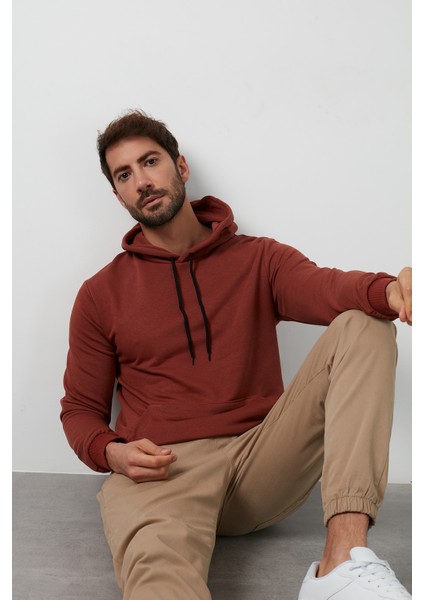 Pamuklu Kanguru Cepli Kapüşonlu Sweat Erkek Sweat 541HOODIE