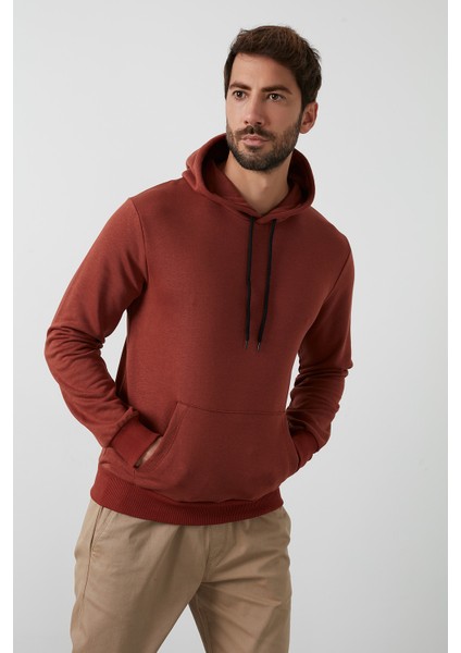 Pamuklu Kanguru Cepli Kapüşonlu Sweat Erkek Sweat 541HOODIE