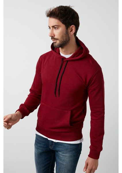 Pamuklu Kanguru Cepli Kapüşonlu Sweat Erkek Sweat 541HOODIE