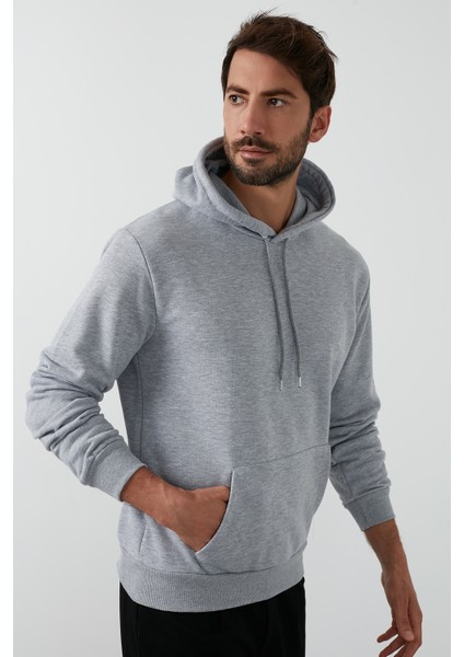 Pamuklu Kanguru Cepli Kapüşonlu Sweat Erkek Sweat 541HOODIE
