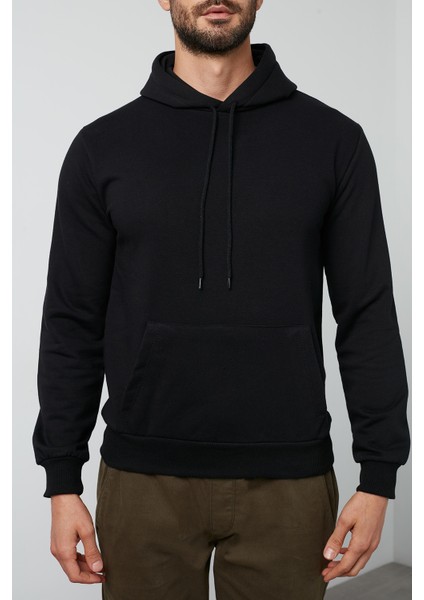 Pamuklu Kanguru Cepli Kapüşonlu Sweat Erkek Sweat 541HOODIE