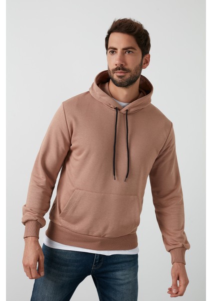 Pamuklu Kanguru Cepli Kapüşonlu Sweat Erkek Sweat 541HOODIE