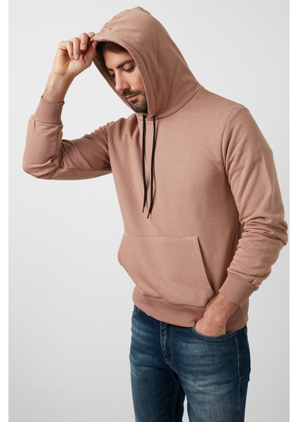Pamuklu Kanguru Cepli Kapüşonlu Sweat Erkek Sweat 541HOODIE