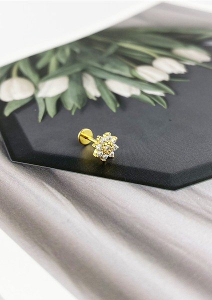 316L Çelik Çiçek Figür Piercing P200