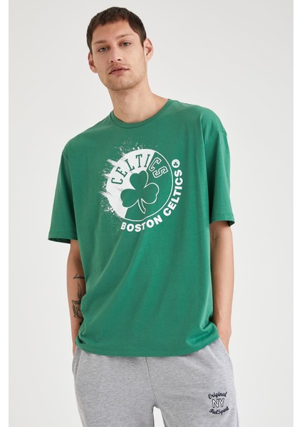 NBA Lisanslı Oversize Fit Pamuklu Tişört
