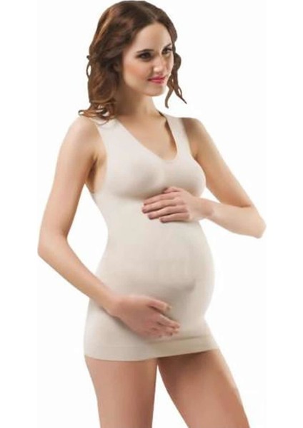 Beyaz 5405 Kadın Kalın Askılı Hamile Atlet