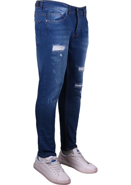 Viking's Line 83429 Erkek Denim Trend Giyim Lazer Işlemli Mavi