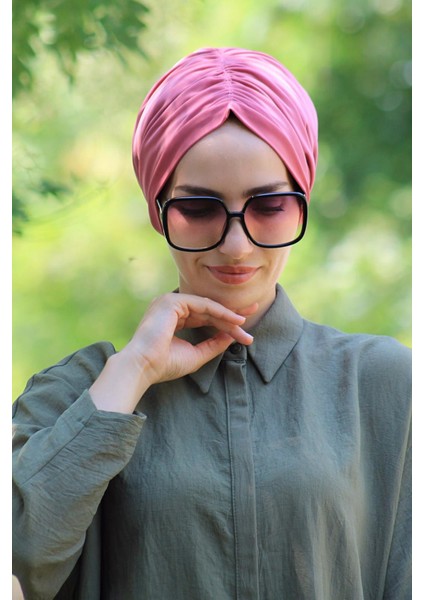 Lastik Tokalı Bone Gül Kurusu