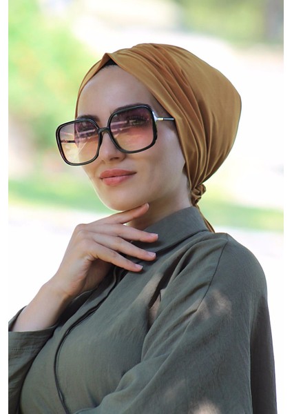 Lastik Tokalı Bone Hardal Sarısı