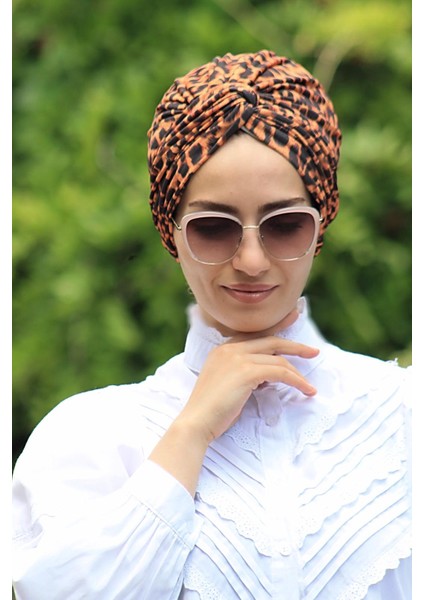 Leopar Desenli Hazır Olmayan Dolama Bone