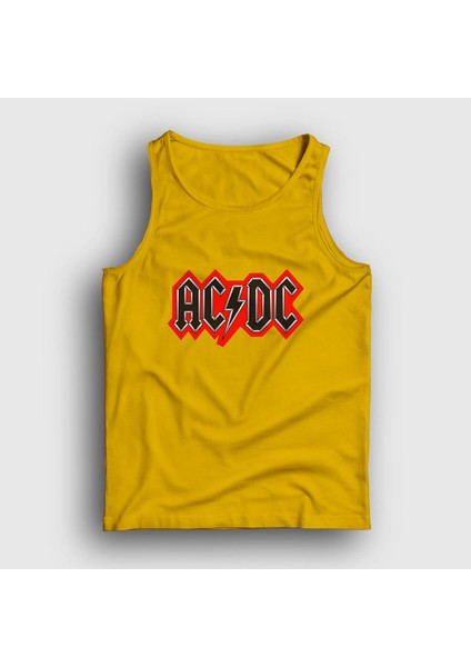 Unisex Sarı Red Black AC/DC Atlet