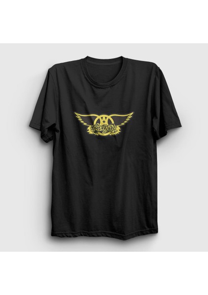 Unisex Siyah Yellow Aerosmith T-Shirt