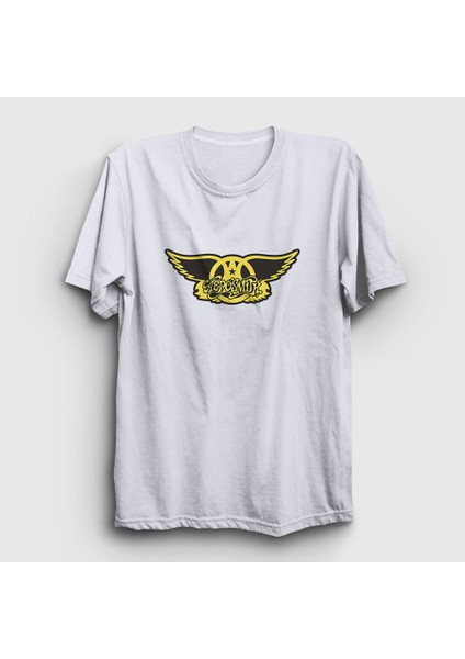 Unisex Beyaz Yellow Aerosmith T-Shirt