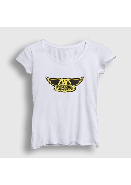 Kadın Beyaz Yellow Aerosmith T-Shirt