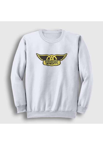 Unisex Beyaz Yellow Aerosmith Sweatshirt