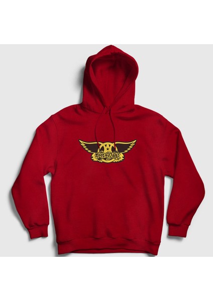 Unisex Kırmızı Yellow Aerosmith Kapüşonlu Sweatshirt